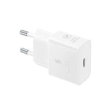 Chargeur secteur Rapide 25W Type C matériaux recyclés GaN avec câble Coloris Blanc SAMSUNG
