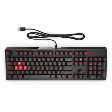 Clavier de jeu encodeur OMEN LED Noir/Rouge, commutateurs mécaniques CHERRY MX Rouge, revêtement natté LED dédiée a chaque touche