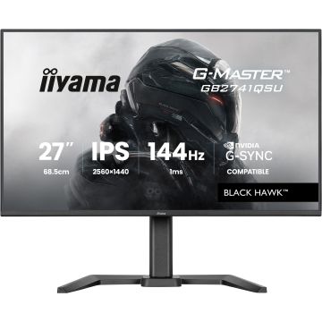 Ecran IIYAMA 27'' G-Master Black Hawk IPS 2560x1440 16:9 1ms 144Hz 350cd/m² FreeSync HPs HDMI DP 2xUSB HUB 15cm pied réglable haut Black Tuner G-SYNC compatible