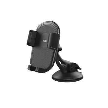 WE Support voiture universel pour smartphones : Fixation ventouse tableau de bord - Système pince avec 3 points de maintiens - Rotatif 360° - MAX 8,9CM