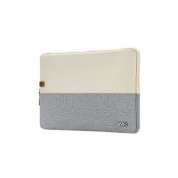 HOUSSE sleeve PC 17.3'' bicolore Beige/Gris, protection antchoc, attache antivol 44*30.5*2cm