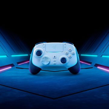 RAZER Manette Wolverine V2 Pro (PlayStation Licensed) Blanc Manette de jeu ss fil boutons d'action méca-tactiles - croix directionnelle à microswitch PS5/PC