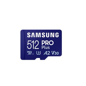 CARTE MEMOIRE SAMSUNG 512G MICRO SD PRO PLUS 2023 avec adaptateur SD 4K classe 10 Lecture 180 Mo/s Ecriture 130 Mo/s MB-MD512SA/EU