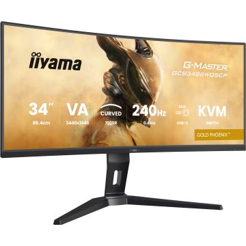 Ecran IIYAMA 34 0.4ms G-Master Gold Phoenix VA Incurvé 21:9 3440x1440 240Hz 500 cd/m² 2xHDMI Displayport 2xUSB 3.2 USB-C 2xHP USB-C DOCK 13cm pied réglab haut