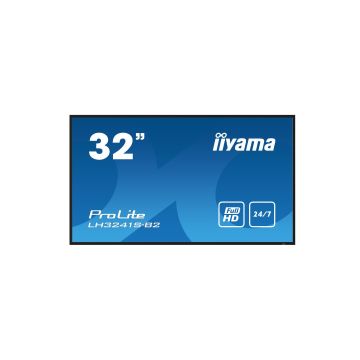 IIYAMA LFD 32 Noir dalle IPS 16:9 1920x1080 24/7 350 cd/m² 8ms VGA 3xHDMI USB Mini jack LAN VESA 200x200 Paysage Portrait Mediaplayer cadre fin