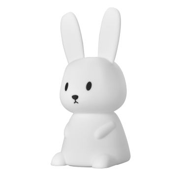 Veilleuse lapin en silicone, batterie rechargeable, auto 9-11h, lumière blanche fixe /7 couleurs en défiler, allumer/éteindre/changer la couleur par tapotement