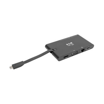 Tripp Lite by Eaton - Station d accueil USBC - HDMI 4K, VGA, ports USB 3.2 Gen 1, HUB USB-A/C, GbE, carte mémoire, chargement PD 100 W