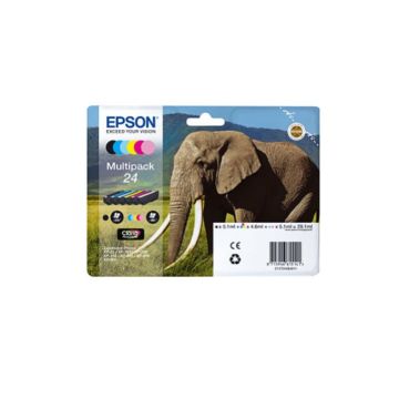 EPSON Multipack Eléphant 24 Claria Photo HD N,C,M,J,Cc,Mc 29,1ml