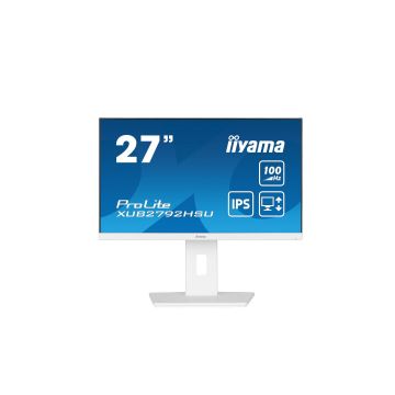 Ecran IIYAMA 27 Blanc dalle IPS 0.4ms ULTRA MINCE 1920x1080 16:9 100Hz 250 cd/m² 1xHDMI 1xDP 4xUSB HUB 3.2 HPs Pied réglable hauteur 15cm Pivot XUB2792HSU-W6