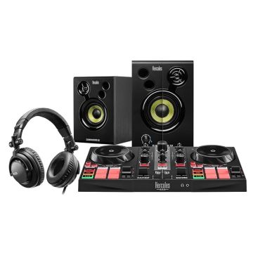 HERCULES DJLEARNING KIT MK2 pour apprendre a mixer et devenir DJ Controleur DJ 2 platines+ Enceintes actives 2x15wRMS+ Casque DJ
