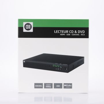 Lecteur D2 CD & DVD HDMI - Connecteurs : HDMI / COAXIAL / USB / RCA, USB 2.0 - télécommande incluse - Compatible multi-formats audio et vidéo - noir