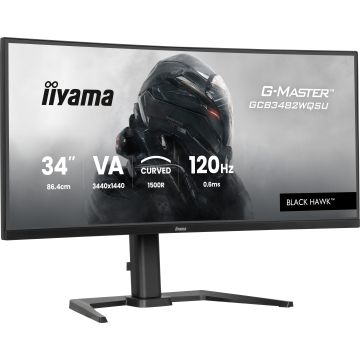 Ecran IIYAMA 34 0.6ms G-Master Black Hawk VA Incurvé 21:9 3440x1440 120Hz 500 cd/m² 2xHDMI Displayport 2xUSB 3.2 2xUSB-C 2xHP 15cm pied réglable hauteur