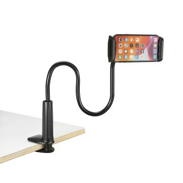 Support WE universel avec long bras flexible de couleur noir. Compatible avec de très nombreux produits ! Multi-usages. Noir