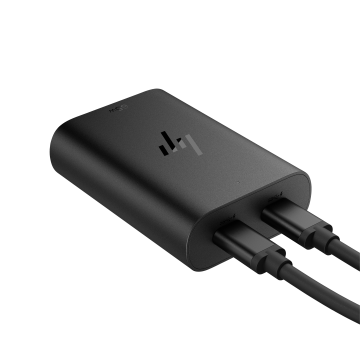 HP-C 65W GaN USB-C - chargeur pour ordinateur portable, 2 ports USB-C, Charge rapide, Puissance universelle - STB