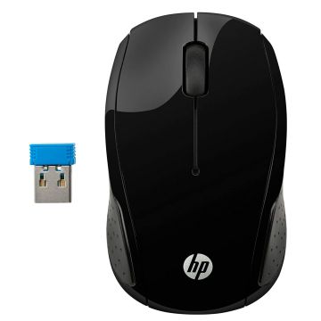 HP 220 Noire - Souris sans fil forme galbée ,autonomie jusqu'à 15 mois en usage quotidien 1300 dpi connexion 2,4 Ghz 3 boutons 3FV66AA