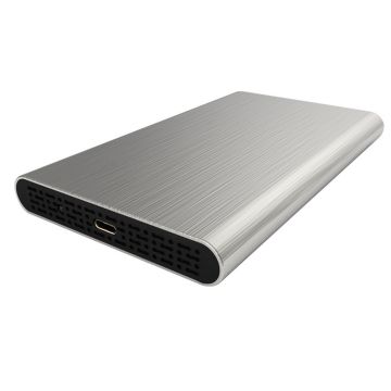 Boitier externe HEDEN 2.5' en Alu sortie USB 3.1 Gen 2 *, Type C cable USB-C/USB-A + USB-C/USB-C ARGENTE