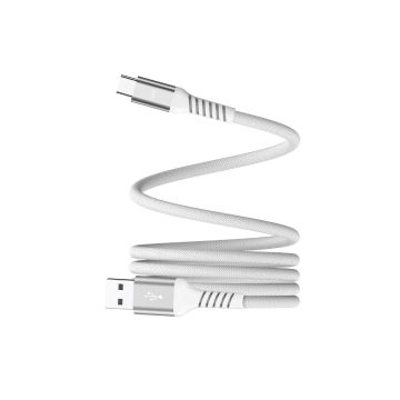 Câble USB/USB-C magnétique, USB2,0 - 20V/3A 60W max, 1mètre blanc