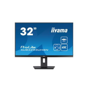 Ecran IIYAMA 31,5 Noir IPS 3840 x 2160 4ms 350 cd/m² 16:9 60Hz 1xHDMI 1xDP 1xUSB-C 2xUSB-HUB 2xHP et écouteurs commutateur KVM Docking USB-C intégrée