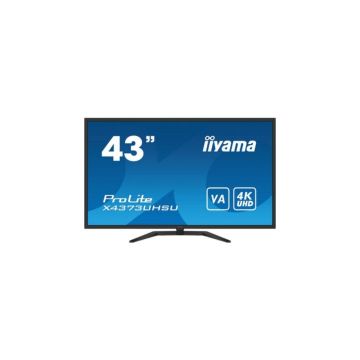 Ecran IIYAMA 43 Noir 4K UHD dalle VA fonction PbP 3840x2160 3ms Displayport 2xHDMI 4xUSB 2 x7W HPs 400cdm² X4373UHSU-B1