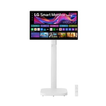 ECRAN LG 32" Blanc IPS 16:9 5ms 3840x2160 60Hz 350cd/m2 HDMI USB-C Haut parleurs Webcam Ecran réglable inclinaison rotatif pivot réglab haut
