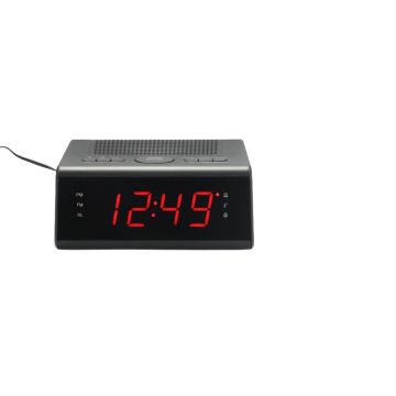 Radio réveil FM , Dual alarme avec fonction snooze, l'écran LCD de 0.9'' , adaptateur secteur inclus