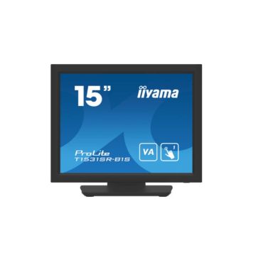 Ecran IIYAMA 15 Tactile Resistiv 1024x768 dalle VA Haut-parleurs VGA HDMI DP USB 350cd/m² 2500:1 18ms T1531SR-B1S