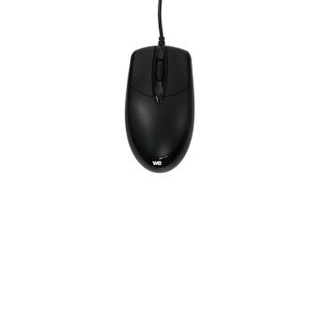 Souris filaire optique WE 1200DPI ,ambidextre, connexion USB, longueur câble 1.8m, grande taille 117*62*38mm, noire
