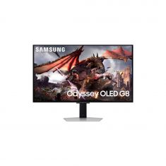 Ecran 32'' Samsung Gaming Odyssey OLED G8-G80SD Argenté 240Hz 0,03ms 3840x2160 250cd/m² 2xHDMI DP 2xUSB USB-B Hub Réglab Haut Orient Pivot Inclinable Smart TV 