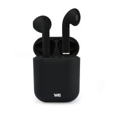 Ecouteurs WE Bluetooth 5.0 - Léger Sans Fil - Microphone intégré Boitier de recharge de 300 mAh Contrôle tactile - Noir