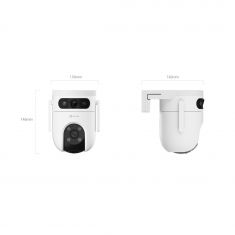 EZVIZ Caméras extérieures motorisées H9c 3MP - Wi-Fi - à double objectif panoramique et inclinable - Co-détection pour un suivi intelligent automatique 