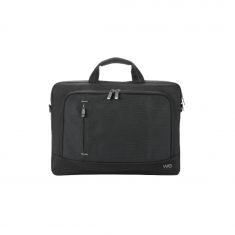 SACOCHE WE ECO 15.6'', éco-responsable en matière recyclé RPET 900D,  surface imperméable , noir 410x55x300