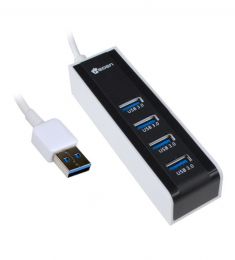 Hub USB3.0 HEDEN avec adaptateur 4 ports cable 40cm noir et blanc