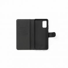 Etui folio CLASSIQUE Noir: Avec fenêtre - anti-chocs - léger - ultra-fin - fonction support - accès caméra - compatible pour Galaxy A03S