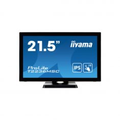 Ecran IIYAMA 21.5" Tactile PCAP 10 points IPS 16:9 Full HD 1920x1080 250 cd/m² 5ms 1xVGA 1xHDMI 1xDP HPs Noir T2236MSC-B3