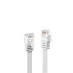 Câble réseau Plat Blanc Cat.6 U/UTP, 1m 