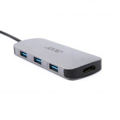 Adaptateur Type-C 7-en-1 Acer 3x USB 3.0 1x HDMI 4K 1x Type-C PD 1x Carte SD 1x MicroSD (TF)
