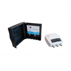Kit Préamplificateur 4G 700 MHz+ alimentation - 1 entrée 2 sorties  - UHF - Gain 25dB réglable 