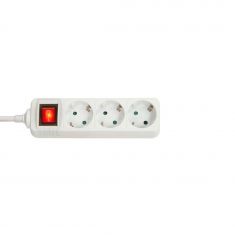 Multiprise 3 prises Schuko avec interrupteur, blanc