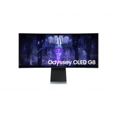 Ecran 34'' Samsung S34BG850SU Gaming ODYSSEY G8 OLED 3440x1440  21:9 175Hz SMART Incurvé 1800R 250cd/m² 0,1ms HPs 2xUSB-C HDMI DP Pied régl haut inclinable