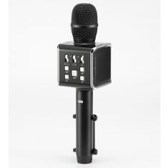 Micro karaoké WE av support tél BT, AUX in, USB, micro SD batterie intégrée 1200mah, LED noir