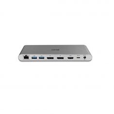 DST-Pro 5k, Docking Station USB C pour Laptop avec prise en charge 5K sur un écran ou 4K sur trois écrans et charge 100W . HDMI USB 3.2 Ethernet SD M-SD Audio