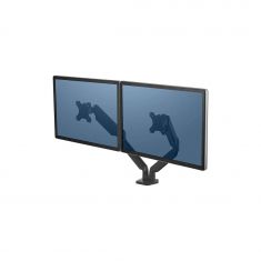 Fellowees Bras Double Platinum Series - Kit de montage bras réglable pour 2 moniteurs  aluminium noir Taille d'écran  27'' 8042501