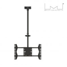Support plafond MULTIBRACKETS Noir pr moniteur 106,7cm 42" 160 cm 63" Capacité 80 kg. VESA 200x200 mm 600x400 mm, 860 - 3130 mm