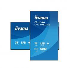 IIYAMA LFD 75" dalle IPS 24/7 3840x2160 3xHDMI HP 2x10W DP 2xUSB 2.0 1xMini jack 500cd/m² Paysage/port 8ms Media Player VESA 600x400 LH7575UHS-B2AG