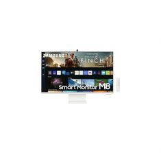 ECRAN 32 SAMSUNG LS32BM801UU Smart Monitor M8 - UHD 4K - 4ms 400cd/m² 3000:1 - HDR10 - HDMI - USB-C - 60Hz Rég Incli et Haut - Webcam- Telecommande - "