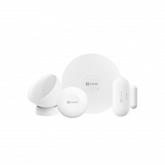 EZVIZ Home Sensor Kit Kit d'alarme avec 4 détecteurs 1 x Hub 1 x Détecteur PIR  1 x Détecteur d'ouverture  fermeture  1 x télécommande intelligente