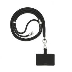 WE Tour de cou PAD UNIVERSEL 1 accroche Noir: Pad noir en microfibre - 1 accroche - universel - compatible toutes coques smartphones - tour de cou noir réglable