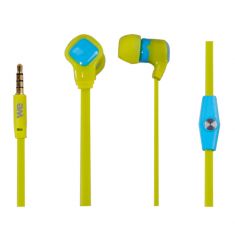 Ecouteurs avec micro 1.20m - pla Bi-couleur vert/bleu - jack 3.5mm diamètre driver 8mm impédance 32Ohms sensibilité 98dB
