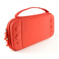 Etui de transport/rangement Nintendo Switch OLED rouge : Etui, protection base + protections Joy-Con, verre trempé (et kit de nettoyage) 