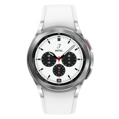 SAMSUNG Galaxy Watch4 Classic 42M Bluetooth Silver Acier Bracelet silicone OS Google Electro cardiogramme pression sanguine Des urbain SM-R880NZSAXEF DAS 0,900 
